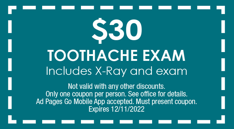 $30 toothache exam